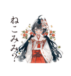 巫女さんの秋★和風きつね面（個別スタンプ：29）