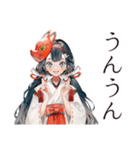 巫女さんの秋★和風きつね面（個別スタンプ：31）