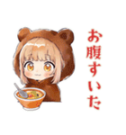 くま耳パーカーの女の子★週末引きこもり（個別スタンプ：34）