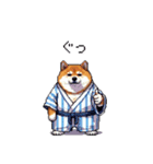 浴衣で夏の終わりな太っちょ柴犬（個別スタンプ：25）