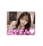 【動く】パジャマ姿の可愛い彼女（個別スタンプ：3）