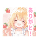 苺とブロンドの女の子スタンプ（個別スタンプ：3）