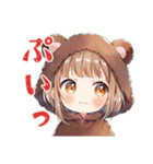 ほんわかくま耳パーカーの女の子（個別スタンプ：17）
