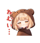 ほんわかくま耳パーカーの女の子（個別スタンプ：22）
