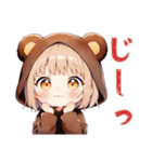 ほんわかくま耳パーカーの女の子（個別スタンプ：26）