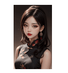 チャイナドレスの女の子の写真（個別スタンプ：12）