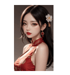 チャイナドレスの女の子の写真（個別スタンプ：16）