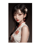 チャイナドレスの女の子の写真（個別スタンプ：26）