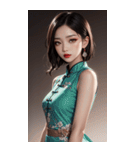 チャイナドレスの女の子の写真（個別スタンプ：38）