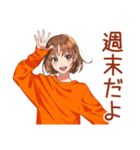 ボブカットの女の子の週末♡（個別スタンプ：1）