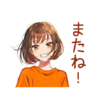 ボブカットの女の子の週末♡（個別スタンプ：9）