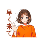 ボブカットの女の子の週末♡（個別スタンプ：20）