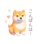 小さなハートと柴犬スタンプ（個別スタンプ：15）