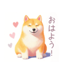 小さなハートと柴犬スタンプ（個別スタンプ：20）