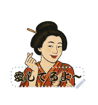 浮世絵の女性が放つ多彩な魅力（個別スタンプ：9）