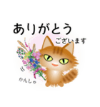 色々な猫11-3 長毛-立ち耳-茶トラ（個別スタンプ：31）