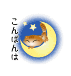 色々な猫11-4 長毛-垂れ耳-茶トラ（個別スタンプ：7）