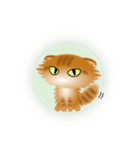 色々な猫11-4 長毛-垂れ耳-茶トラ（個別スタンプ：37）