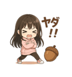 可愛い黒髪ピンクパーカー女子スタンプ8 秋（個別スタンプ：36）