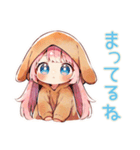 癒しの犬耳パーカーの女の子（個別スタンプ：10）