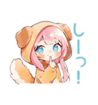 癒しの犬耳パーカーの女の子（個別スタンプ：20）