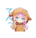 癒しの犬耳パーカーの女の子（個別スタンプ：21）