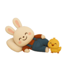 可愛い3D白うさぎ（秋）（個別スタンプ：35）