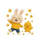 可愛い3D白うさぎ（秋）（個別スタンプ：36）