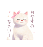 小さなハートと白猫スタンプ（個別スタンプ：7）