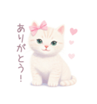 小さなハートと白猫スタンプ（個別スタンプ：10）