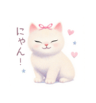 小さなハートと白猫スタンプ（個別スタンプ：19）