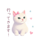 小さなハートと白猫スタンプ（個別スタンプ：23）