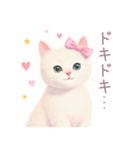 小さなハートと白猫スタンプ（個別スタンプ：28）