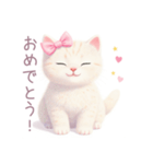 小さなハートと白猫スタンプ（個別スタンプ：30）