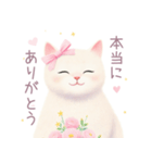 小さなハートと白猫スタンプ（個別スタンプ：35）