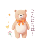 小さなハートとくまスタンプ（個別スタンプ：3）