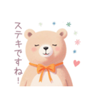 小さなハートとくまスタンプ（個別スタンプ：17）