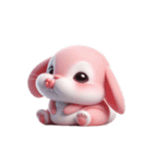 ピンクうさぎの「愛してる」（個別スタンプ：3）