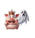 ブサかわピンクぶた＋魔性表情（個別スタンプ：6）