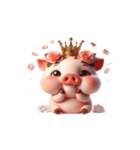 ブサかわピンクぶた＋魔性表情（個別スタンプ：22）