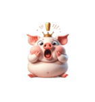 ブサかわピンクぶた＋魔性表情（個別スタンプ：24）