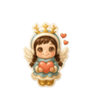 毎日使える冬の天使ちゃんぷくっとシール（個別スタンプ：3）