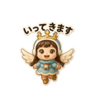 毎日使える冬の天使ちゃんぷくっとシール（個別スタンプ：5）