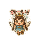 毎日使える冬の天使ちゃんぷくっとシール（個別スタンプ：7）