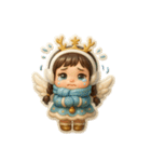毎日使える冬の天使ちゃんぷくっとシール（個別スタンプ：8）