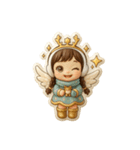毎日使える冬の天使ちゃんぷくっとシール（個別スタンプ：11）