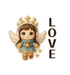 毎日使える冬の天使ちゃんぷくっとシール（個別スタンプ：12）