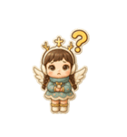 毎日使える冬の天使ちゃんぷくっとシール（個別スタンプ：14）