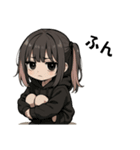 いじけ虫さん、引きこもりさん、黒パーカー（個別スタンプ：6）