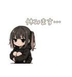 いじけ虫さん、引きこもりさん、黒パーカー（個別スタンプ：8）